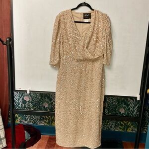 Elegant Sequin Gold Dress